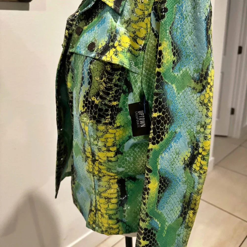 Nwt‎ Renfrew Sz M Multi Color Sheen Poly Spandex Lt Weight Jacket - Picture 10 of 11